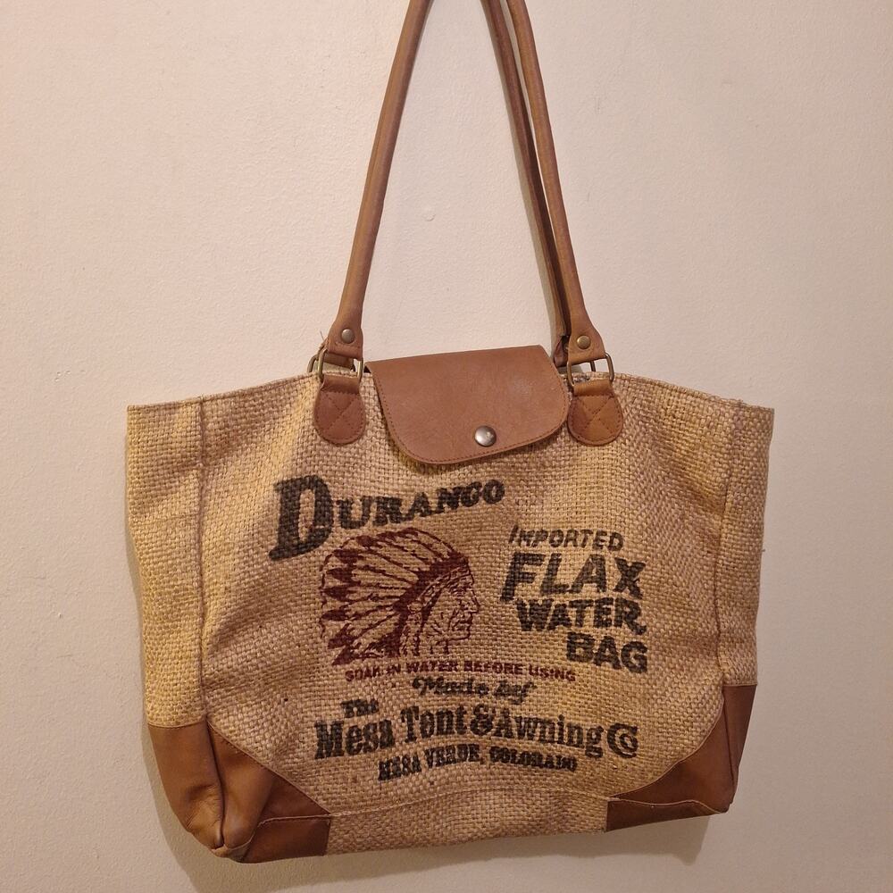 Durango Water Bag Tote Bag Western Aztec Print Purse Shoulder Bag Vintage Lined
